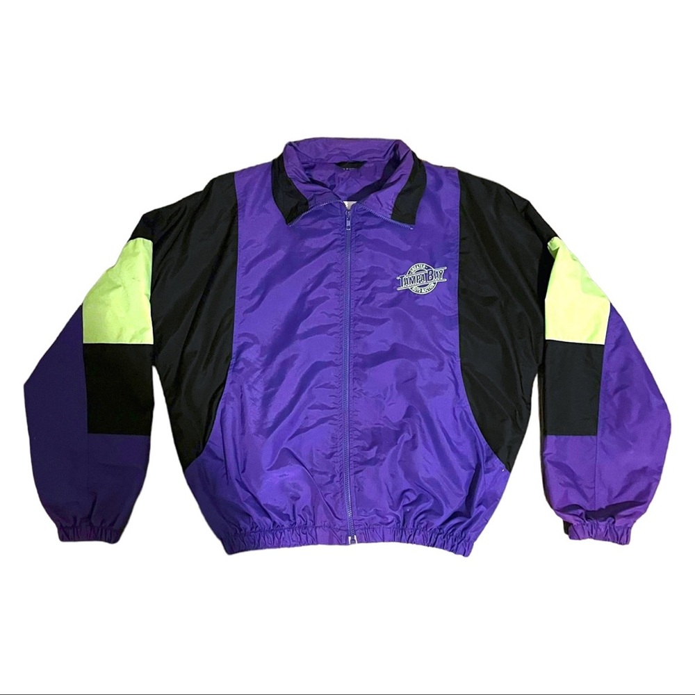 Mens L Vintage 90s Wiman Tampa Bay Windbreaker Jacket